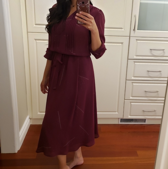 Vintage 70s Chiffon Dress - Picture 2 of 8